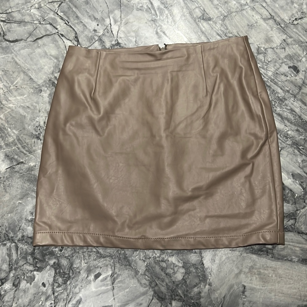 Gray Forever 21 Leather Mini Skirt